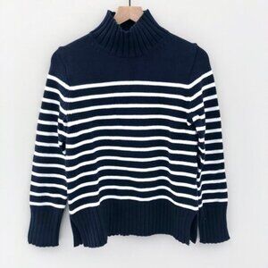 NWT J.Crew Cotton Turtleneck Sweater in Stripe